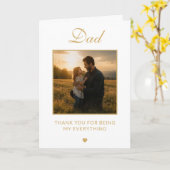 Aangepaste gouden minimale Vaderdag-foto Kaart (Gele Bloem)