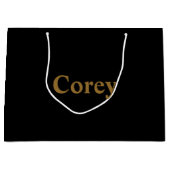 Aangepaste gouden naam grote geschenkzak groot cadeauzakje (Voorkant)