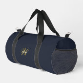 Aangepaste Gouden Navy Blauwe Monogram Initiaal Fi Plunjezak (Rechterhoek)