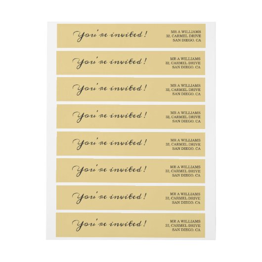 Aangepaste gouden omloop rond retouradreslabel (Vel)