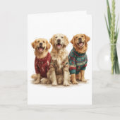Aangepaste Gouden Retriever Kerstman Ugly Sweater Kaart (Voorkant)