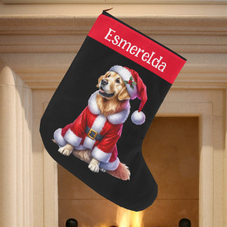 Aangepaste Gouden Retriever Kerstmis Kous Grote Kerstsok