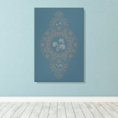 Aangepaste Gouden Rococo Lotus Sierlijke Mandala M Canvas Afdruk (Insitu (Houten vloer))