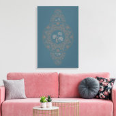 Aangepaste Gouden Rococo Lotus Sierlijke Mandala M Canvas Afdruk (Insitu (Woonkamer))