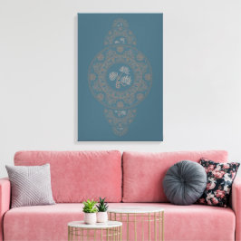 Aangepaste Gouden Rococo Lotus Sierlijke Mandala M Canvas Afdruk