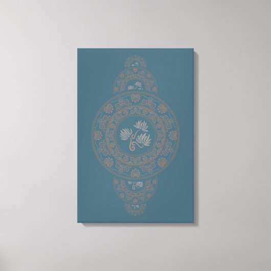 Aangepaste Gouden Rococo Lotus Sierlijke Mandala M Canvas Afdruk (Voorkant)