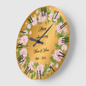 Aangepaste gouden roos jubileum grote klok (Hoek)