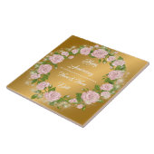 Aangepaste gouden roos jubileum tegeltje (Zijkant)