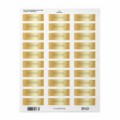 Aangepaste gouden Sjabloon Luxe retouradres Etiket (Full Sheet)
