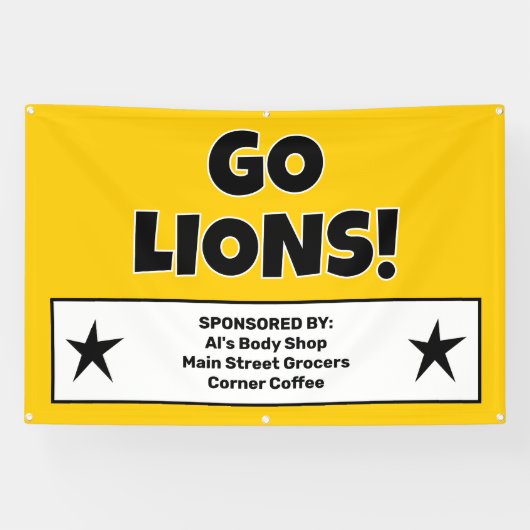 Aangepaste gouden sportteam banner (Horizontaal)