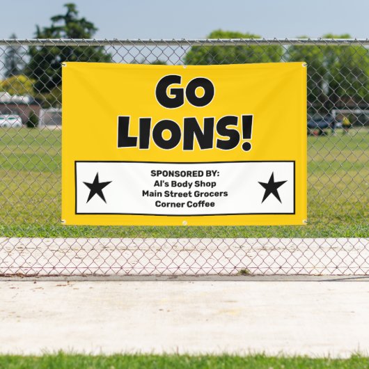 Aangepaste gouden sportteam banner (Insitu)