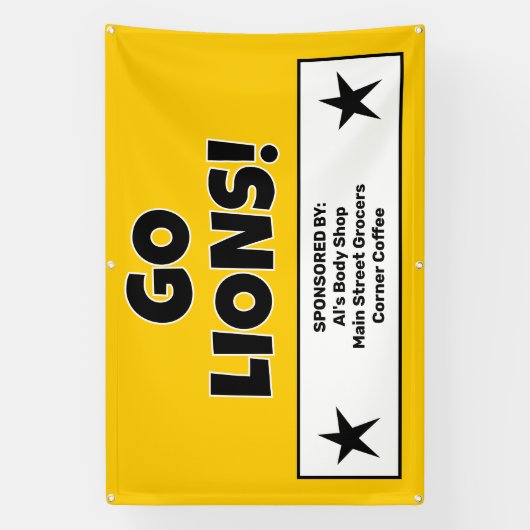 Aangepaste gouden sportteam banner (Verticaal)