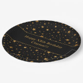 Aangepaste gouden sterren met bericht verjaardagsf papieren bordje (Gekanteld)