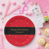 Aangepaste gouden sterren met bericht verjaardagsf papieren bordje (Feest)