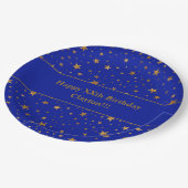 Aangepaste gouden sterren met bericht verjaardagsf papieren bordje (Gekanteld)