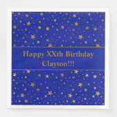 Aangepaste gouden sterren met bericht verjaardagsf servet (Voorkant)