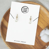 Aangepaste Gouden Stud Oorbellen Logo Kaart Ontwer Contactkaartje