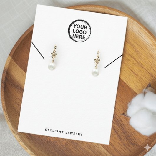Aangepaste Gouden Stud Oorbellen Logo Kaart Ontwer Contactkaartje