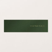 Aangepaste gouden tekst Elegante groene luxe gevou Visitekaartje (Buitenkant ongevouwen)