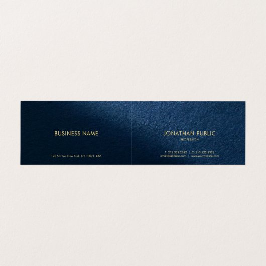 Aangepaste gouden tekst Moderne elegante luxe gevo Visitekaartje (Binnenkant ongevouwen)