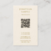 Aangepaste Gouden Tekst QR Code Sjabloon Modern Ve Visitekaartje (Achterkant)