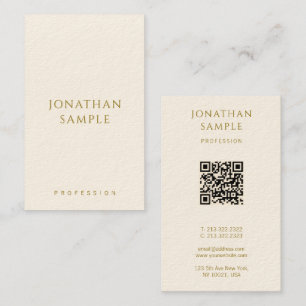 Aangepaste Gouden Tekst QR Code Sjabloon Modern Ve Visitekaartje