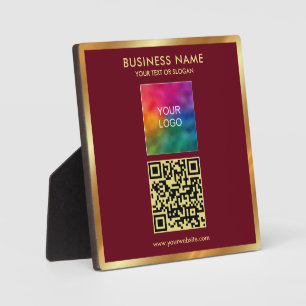 Aangepaste gouden tekst QR-code upload zakelijk lo Fotoplaat