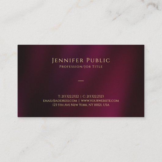 Aangepaste gouden tekstnaam Script Luxury Glossy Visitekaartje (Achterkant)