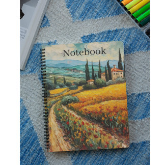 Aangepaste Gouden Tuscany Wilde Bloemen Platteland Notitieboek