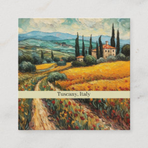 Aangepaste Gouden Tuscany Wilde Bloemen Platteland Vierkante Visitekaartje