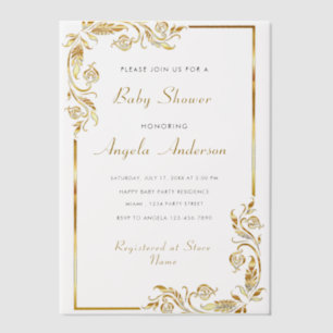 Aangepaste gouden Vellum Baby shower Uitnodiging S