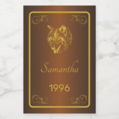 Aangepaste Gouden Verjaardag Mini Wijnfles Etikett Wijn Etiket (Enkel label)