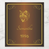 Aangepaste Gouden Verjaardag Wijnfles Etiketten. Wijn Etiket (Enkel label)