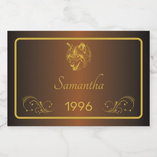 Aangepaste Gouden Verjaardagsnaam Mini Wijn Etiket (Enkel label)