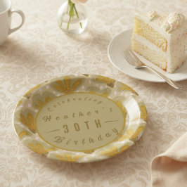 Aangepaste Gouden Waterverf Bloemen Papieren Bordje