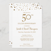 Aangepaste Gouden witte 50ste trouwdagjubileum Kaart (Voorkant / Achterkant)