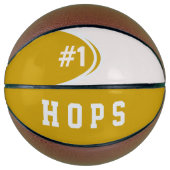 Aangepaste gouden witte basketbal (Voorkant)