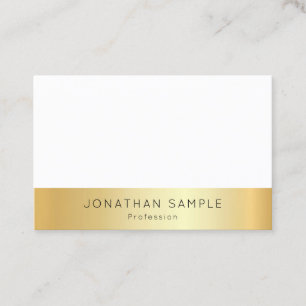 Aangepaste gouden witte eenvoudige Sjabloon Modern Visitekaartje
