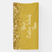 Aangepaste gouden witte verjaardagsfeest fotohokje spandoek (Verticaal)