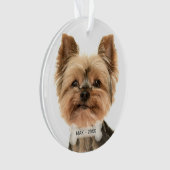 Aangepaste gouden Yorkshire Terrier-hondsfoto Ornament (voorkant)