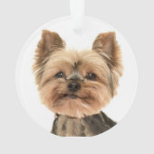 Aangepaste gouden Yorkshire Terrier-hondsfoto Ornament (achterkant)