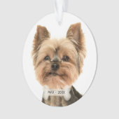 Aangepaste gouden Yorkshire Terrier-hondsfoto Ornament (voorkant)