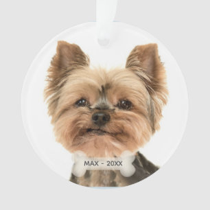 Aangepaste gouden Yorkshire Terrier-hondsfoto Ornament