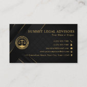 Aangepaste Gouden Zwart Klassiek Monogram Wet Kant Visitekaartje (Achterkant)