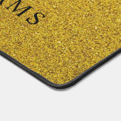 Aangepaste Gouden Zwarte en Gouden Glitter Monogra Bureaumat (Hoek)