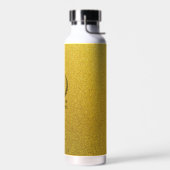 Aangepaste Gouden Zwarte en Gouden Glitter Monogra Waterfles (Links)
