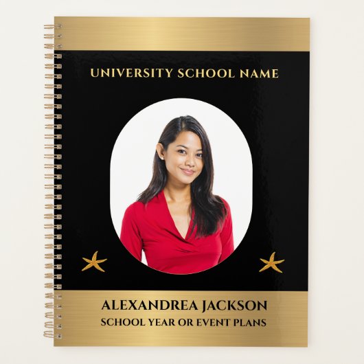 Aangepaste gouden zwarte legant foto Aanpassen Planner (Voorkant)