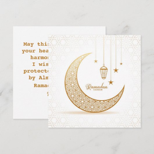 aangepaste goudmaanmaan Ramadan kareem Feestdagenkaart (Voorkant / Achterkant)