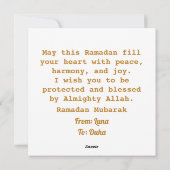 aangepaste goudmaanmaan Ramadan kareem Feestdagenkaart (Achterkant)