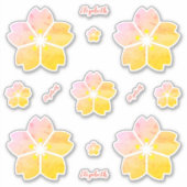 Aangepaste goudroze Cherry Blossom Vinyl Sticker (Voorkant)